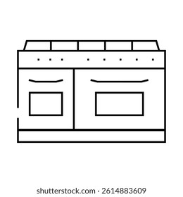 gas range line icon vector. gas range sign. isolated contour symbol black illustration
