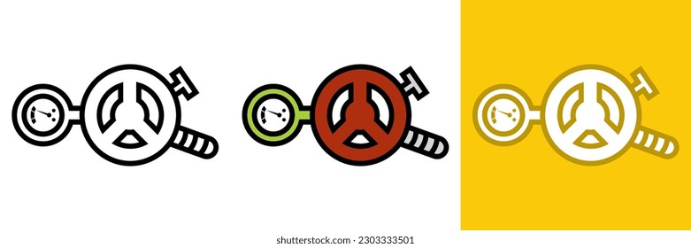 Gas Regulator Icon, The Gas Regulator icon represents an essential device used to regulate the flow of gas from a high-pressure source to a low-pressure appliance.
