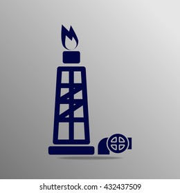 gas rig blue on a gray background