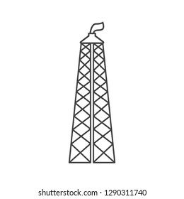 gas rig outline flat icon vector design illustration.
