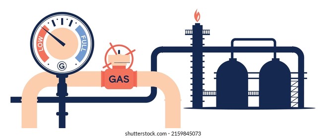 Gas from Russia. Gas pipeline. Vector image.