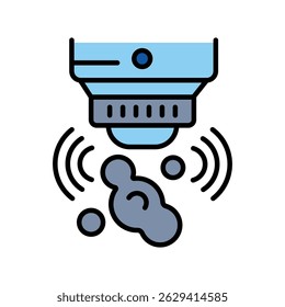 ícone plano de cor do sensor de gás para projetos digitais e de impressão.  Ícones mínimos de limpeza para aplicativos e sites. Ícones simples modernos para UI UX e branding