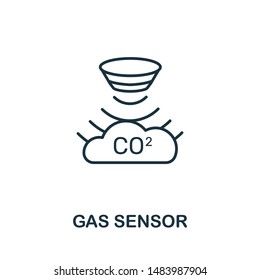 Gas Sensor outline icon. Thin line style from sensors icons collection. Pixel perfect simple element gas sensor icon for web design, apps, software, print usage.