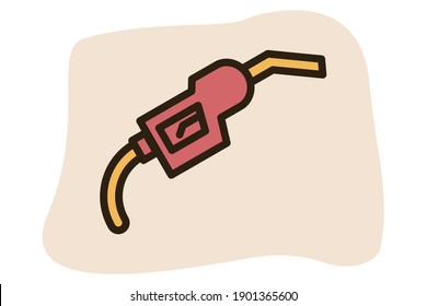 Gas service icon filled line color in flat design business and  support reflection.
