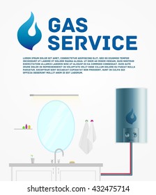 Gas service. Water heater in the house. Banner