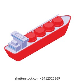 Gas ship carrier pipe icon isometric vector. Port cargo. Water delivery