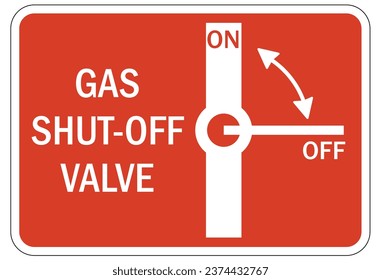 Gas shut off sign and labels