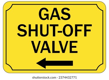 Gas shut off sign and labels