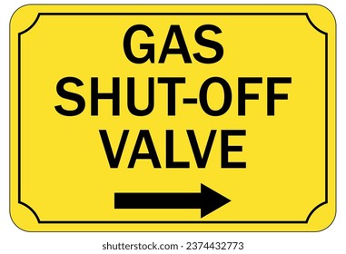 Gas shut off sign and labels