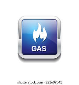 Gas Sign Blue Vector Icon Button