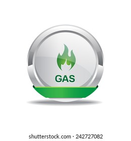 Gas Sign Green Vector Icon Button