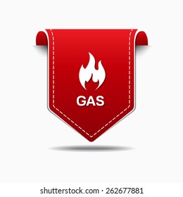 Gas Sign Red Vector Icon Design