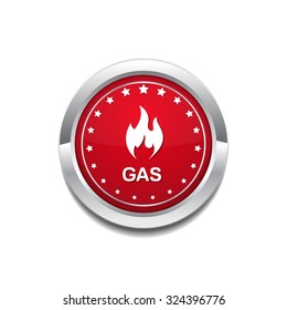 Gas Sign Red Vector Icon Button