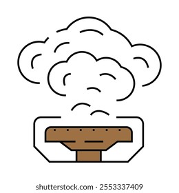 gas smell line icon vector. gas smell sign. isolated symbol illustration