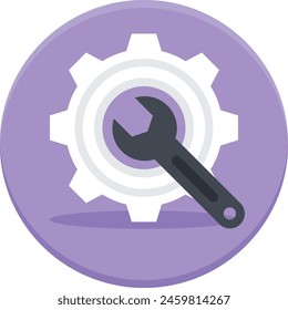 Gas Spanner with Gear concept, vector icon design, Labor Day Symbol, 1st of May Sign,  International Workers Day stock illustration