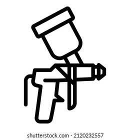 Vector de contorno de icono del pulverizador de gas. Pintar con aerosol. Cuerpo del coche aéreo