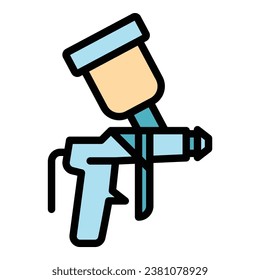Gas sprayer icon outline vector. Spray paint. Air car body color flat
