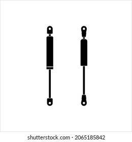 Gas Spring Icon, Compressed Gas Cylinder With Mechanical Spring Vector Art Illustration