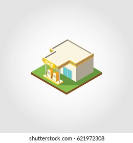 Gas Station 3D icon design vector.