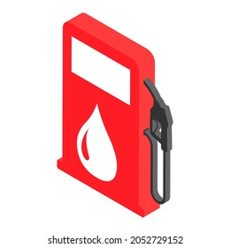 Gas station 3D icon, nozzle isolated logo vector, pump gasoline design, oil power energy symbol .