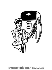 Operador de la estación de gas - Retro Clip Art