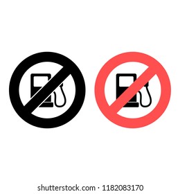 Gas station ban, prohibition icon. Simple glyph vector of energy for UI and UX, website or mobile application on white background