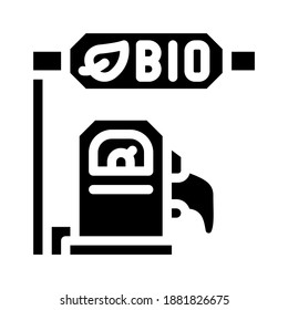 gas station bio fuel glyph icon vector. gas station bio fuel sign. isolated contour symbol black illustration