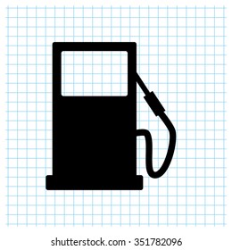 gas station - black vector icon
