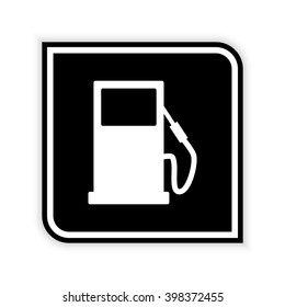 gas station  - black vector icon
