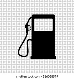 Gas station -  black vector icon