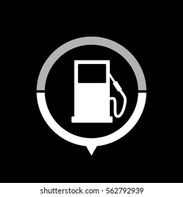 gas station  - black vector icon