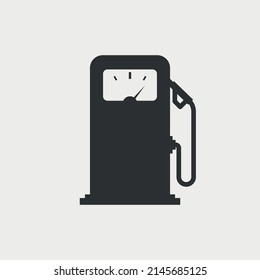 Gas station black and white vector icon.