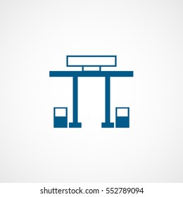 GAS Station Blue Flat Icon On White Background