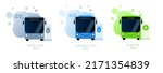Gas station and bus types vector illustration concept. Petroleum, hydrogen and electric buses comparisson with different emissions. Template for website banner, mailing, advertising campaign or news