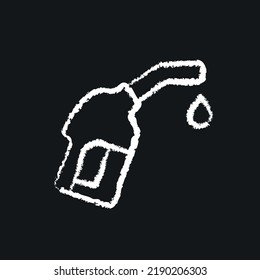 Gas station chalk icon. Thin line hand-drawn illustration. Vector isolated drawing.