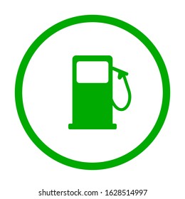 Gas station and circle on white