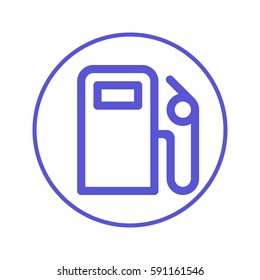 gas station circular line icon. Round sign. Flat style vector symbol
