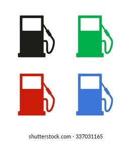 gas station - color vector icon