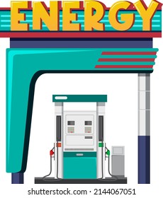 Gas station concept with pump illustration