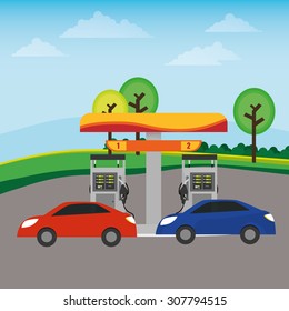 Gas Station digital design, vector illustration 10 eps graphic