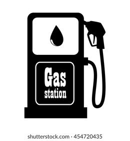 Gas station dispenser black and white colors isolated flat icon