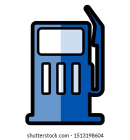 Gas station, dispenser, vector line icon isolated on a white background.