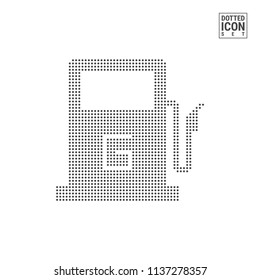 Gas Station Dot Pattern Icon. Gas Station Dotted Icon Isolated on White Background. Vector Illustration. Vector Background for Banner, Certificate, Poster Design, Visiting Card.
