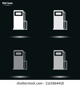 Gas station flat grayscale vector icon.