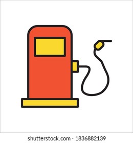 Illustration für Vektorgrafik-Vektorgrafik mit flachem Symbol der Gasstation