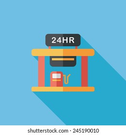 gas station flat icon with long shadow,eps10
