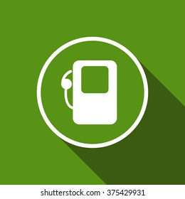 gas station flat icon with long shadow. vector illustration