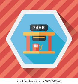 gas station flat icon with long shadow,eps10