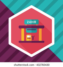gas station flat icon with long shadow,eps10