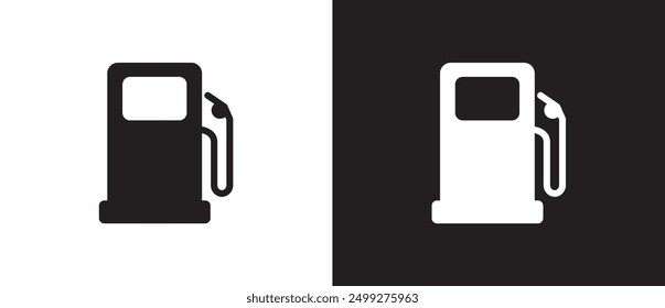 Gas  station flat icon, vehicle fuel oil pump icon in line shape, fuel pump simple icon, fuel pump nozzle symbol vector illustration on black and white background. Eps10